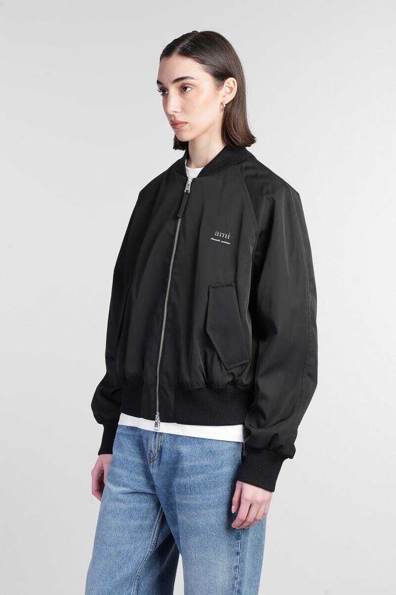 Bomber jacket AMI Paris AMI Paris Bomber Jacket Black Femei (BM 17622318) 4