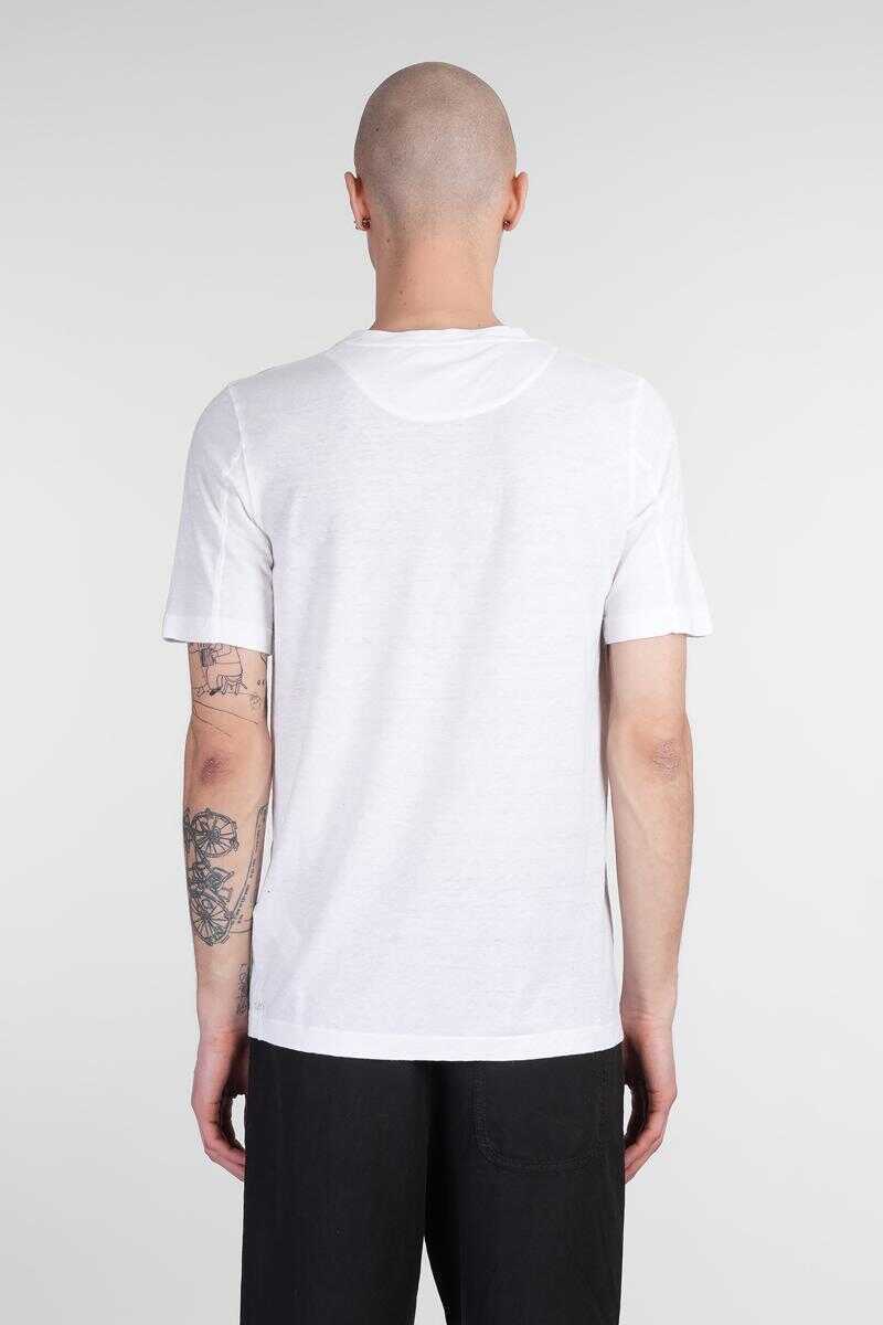 Tricouri 120 LINO 120 Lino T-Shirt WHITE Barbati (BM 17623914) 3