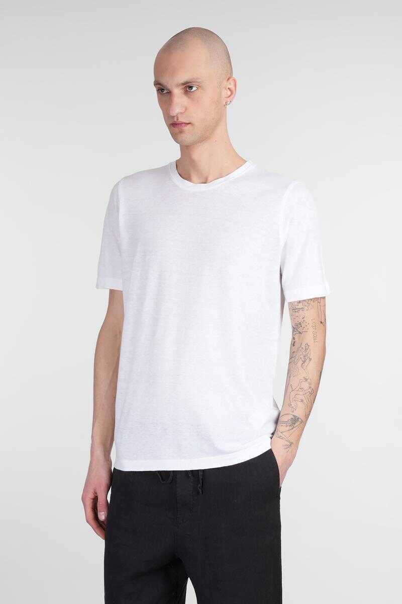 Tricouri 120 LINO 120 Lino T-Shirt WHITE Barbati (BM 17623914) 4