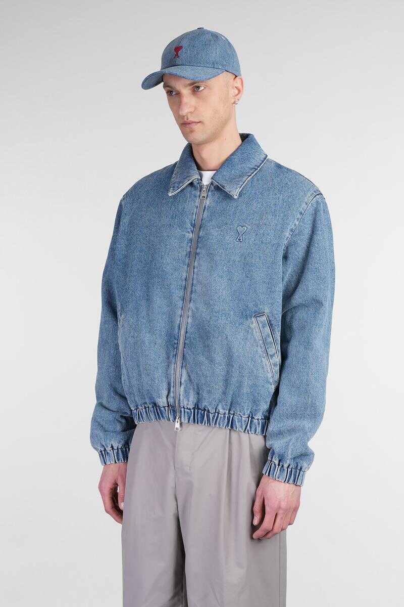 Geci AMI Paris AMI Paris Denim Jackets BLUE Barbati (BM 17624652) 4