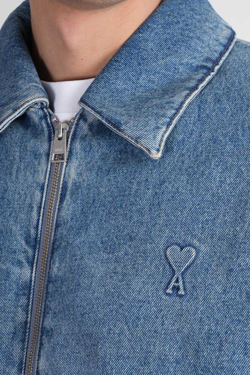 Geci AMI Paris AMI Paris Denim Jackets BLUE Barbati (BM 17624652) 5