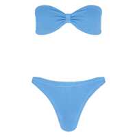 Costume de baie 'Tina' Blue Sleeveless Bikini With Rear Ruched Details In Tech Fabric Woman Femei