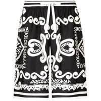 Pantaloni Dolce & Gabbana Navy Silk Twill Jogging Shorts Barbati
