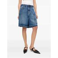 Pantaloni casual Ganni Dama - Pantaloni casual Ganni Blue Shorts With Belt Loops And One Front Patch Pocket In Denim Woman BLUE Femei (BM 17629020) - B-mall.ro
