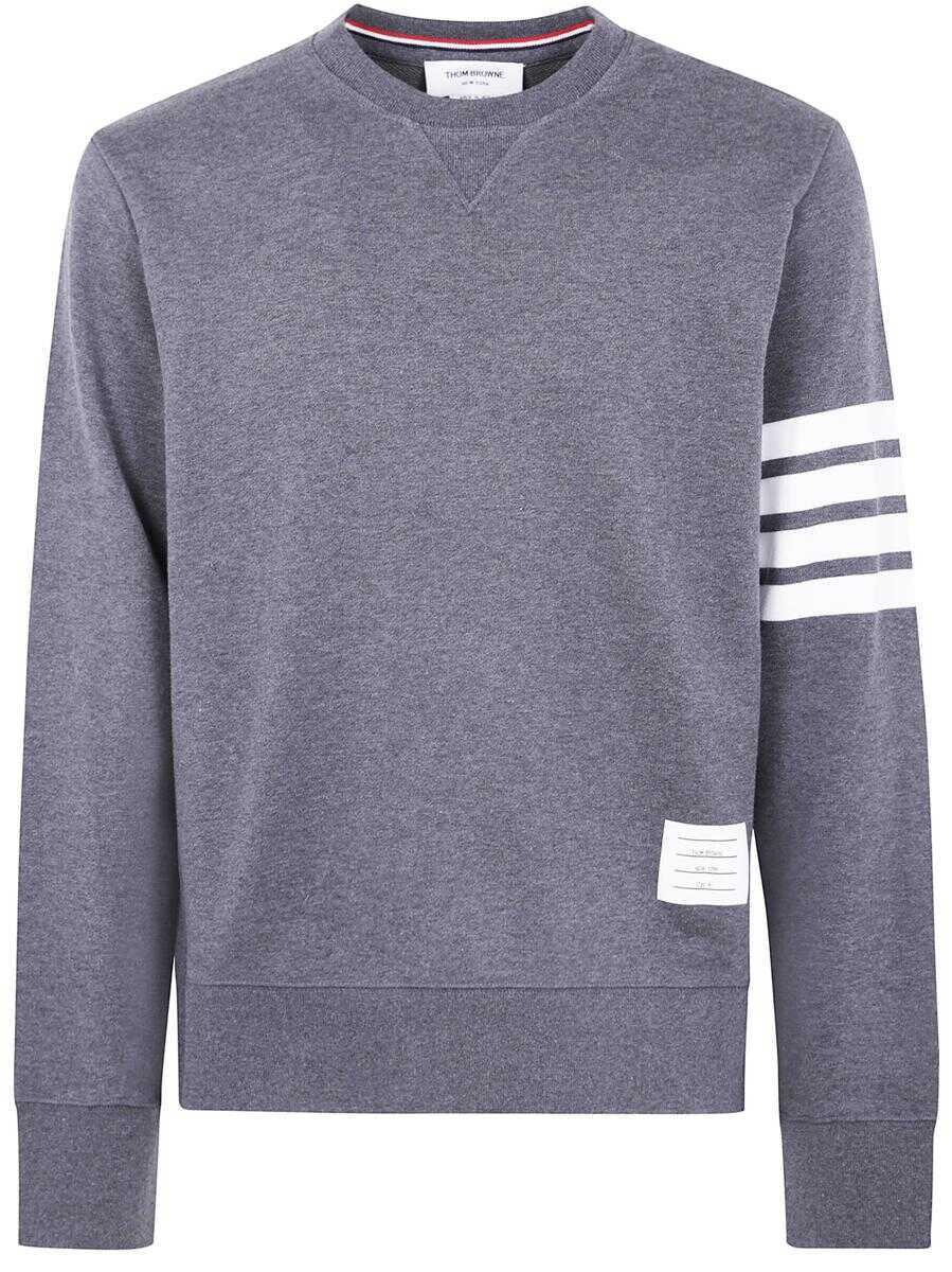 Pulovere Thom Browne Thom Browne Classic Sweatshirt In Classic Loopback With Engineered 4 Bar Clothing GREY Barbati (BM 17629878) 1