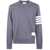 Thom Browne Thom Browne Classic Sweatshirt In Classic Loopback With Engineered 4 Bar Clothing GREY