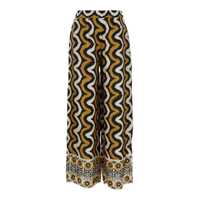 Pantaloni casual 'Iris' Multicolor Pants With Wide Leg And All-Over Print In Silk Woman Femei