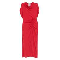 Rochii Semicouture 'Santiago' Red Silk Blend Midi Dress Femei