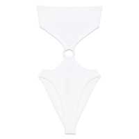 Costume de baie 'Jerry' White Sleeveless Swimsuit With Tonal Loop In Tech Fabric Woman Femei