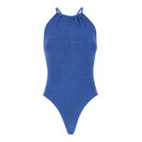 Costume de baie 'Portia' Blue Swimsuit With Criss-Crossed Straps On The Rear In Tech Fabric Woman Femei