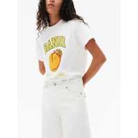 Tricouri Ganni Dama - Tricouri Ganni Ganni Peach T-Shirt WHITE Femei (BM 17631402) - B-mall.ro