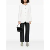 Imbracaminte DUNST Dama - Geci DUNST White Oversize Collarless Jacket In Cotton Blend Woman WHITE Femei (BM 17631645) - B-mall.ro