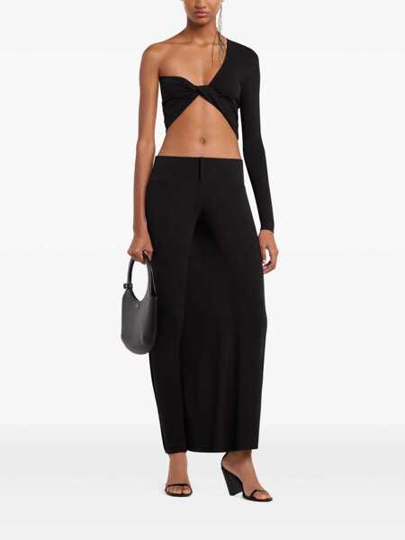 Bluze COURRGES One-shoulder crop-top Black Femei (BM 17632143) 2