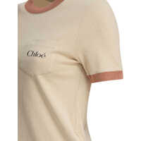 Imbracaminte Chloe Dama - Tricouri Chloe Cotton jersey T-shirt with logo Beige Femei (BM 17632185) - B-mall.ro