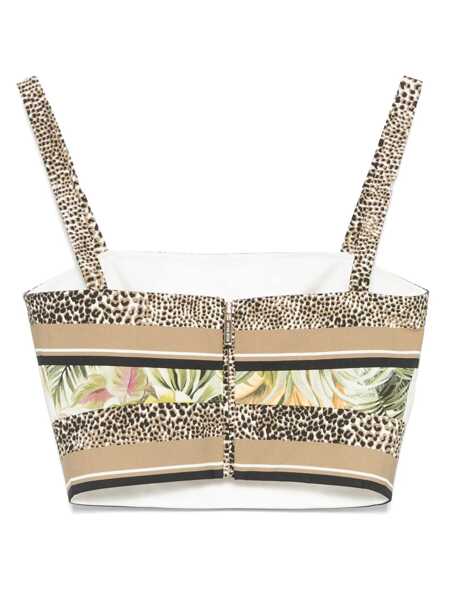 Bluze ELIE SAAB Savannah print cropped top Brown Femei (BM 17632551) 2