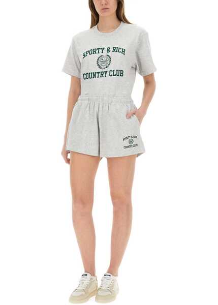 Tricouri SPORTY & RICH Varsity T-Shirt GREY Femei (BM 17632825) 2