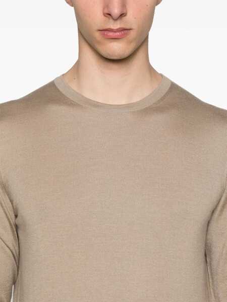 Pulovere ZEGNA Cashmere And Silk Sweater BEIGE Barbati (BM 17633128) 5