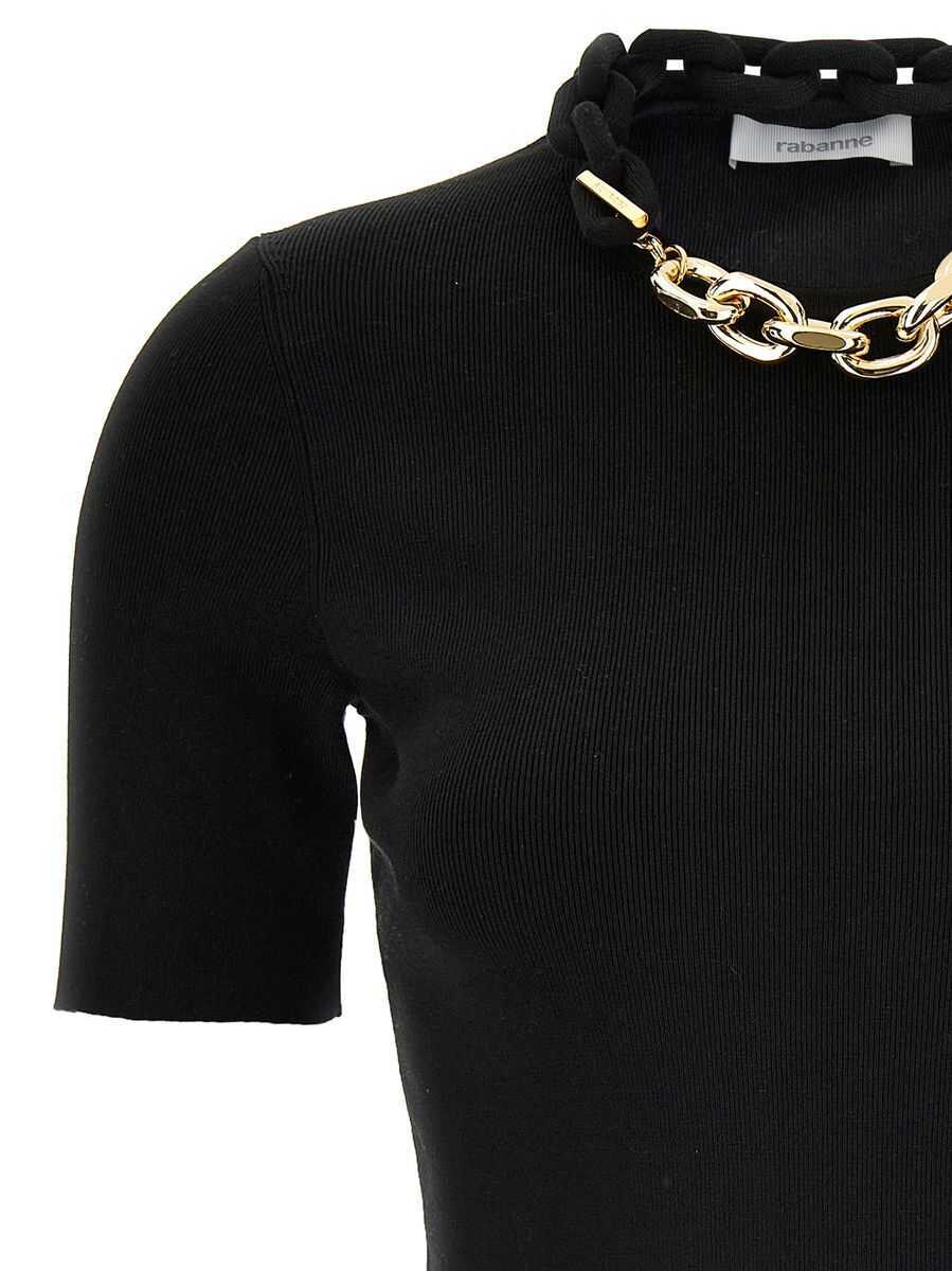 Tricouri RABANNE Rabanne Chain T-Shirt Black Femei (BM 17634021) 3