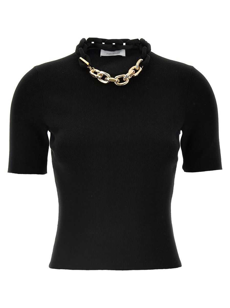 Tricouri RABANNE Rabanne Chain T-Shirt Black Femei (BM 17634021) 1