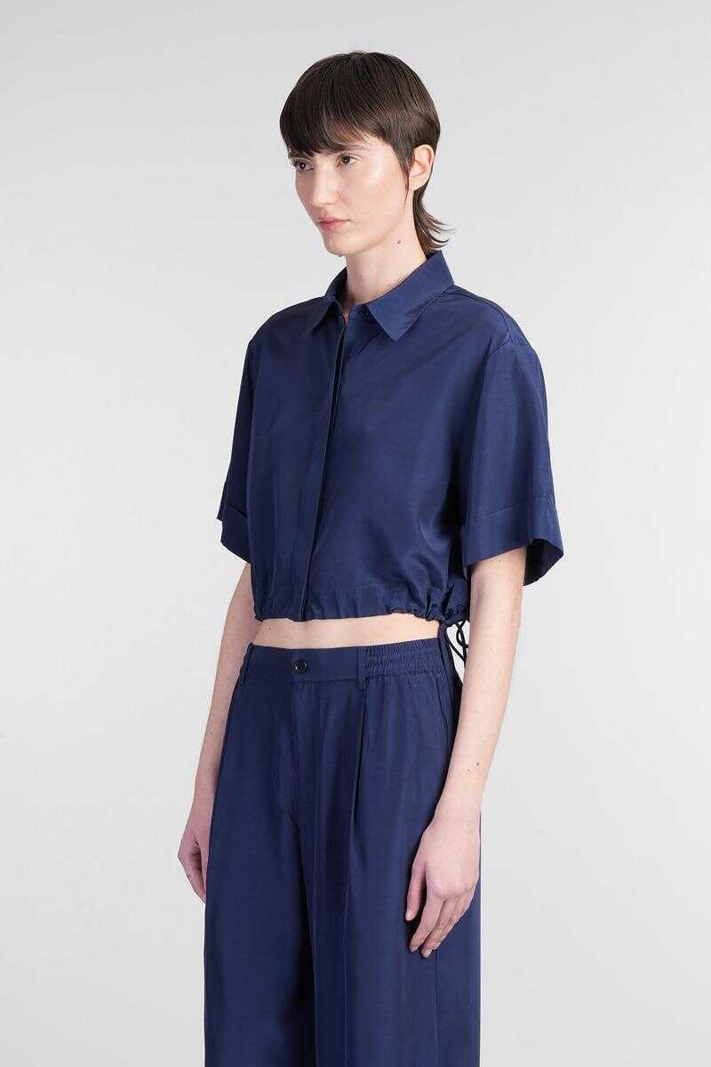 Camasi SIMKHAI Simkhai Ryett Shirt BLUE Femei (BM 17634450) 4