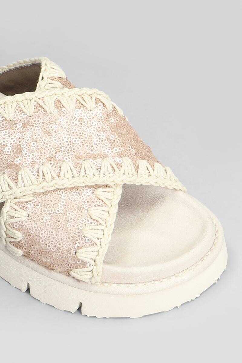 Balerini Mou Mou Crisscross Flats Pink Femei (BM 17634738) 5
