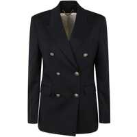 Sacouri Golden Goose Golden W`S Double Breasted Blazer Light Dry Wool Gabardine Clothing Femei