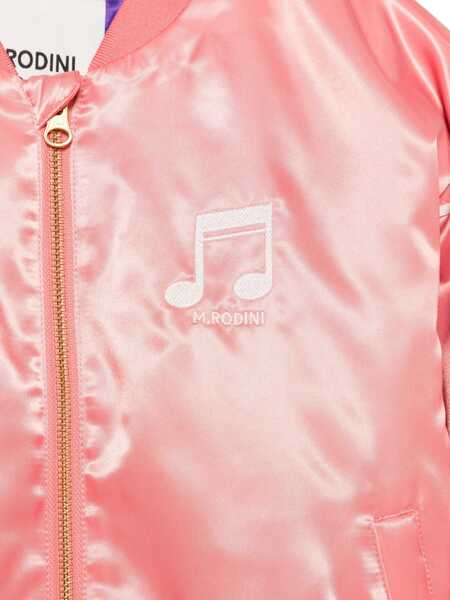 Jachete MINI RODINI Jacket Notes Chenille Baseball PINK Fete (BM 17639212) 3