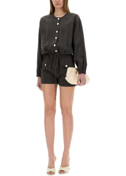 Salopete ALYSI Short Silk Canvas Jumpsuit GREY Femei (BM 17639263) 2