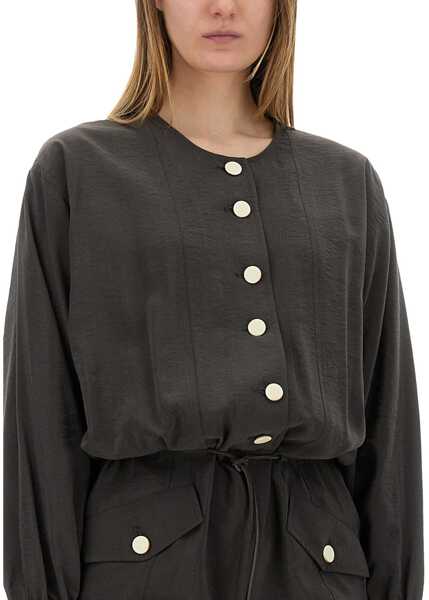 Salopete ALYSI Short Silk Canvas Jumpsuit GREY Femei (BM 17639263) 4