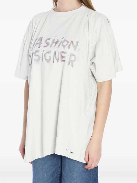 Tricouri Balenciaga Distressed Cotton Shirt WHITE Femei (BM 17639353) 4