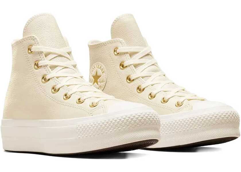 Sneakers Converse All Star Chuck Taylor Textured Leather Lift High-Top Sneaker White Femei (BM 17639413) 2