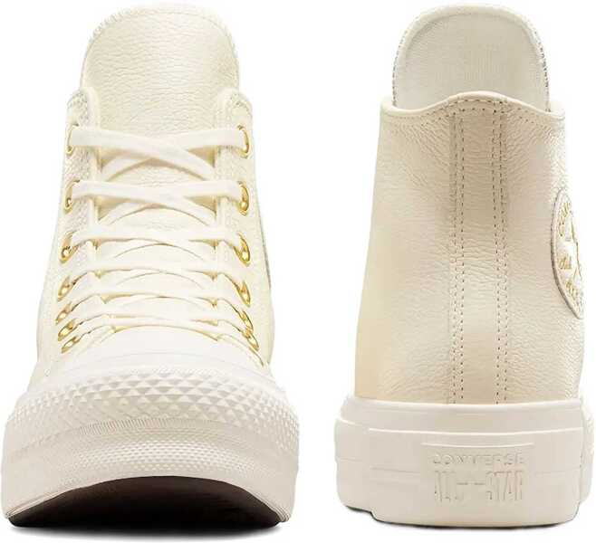 Sneakers Converse All Star Chuck Taylor Textured Leather Lift High-Top Sneaker White Femei (BM 17639413) 3