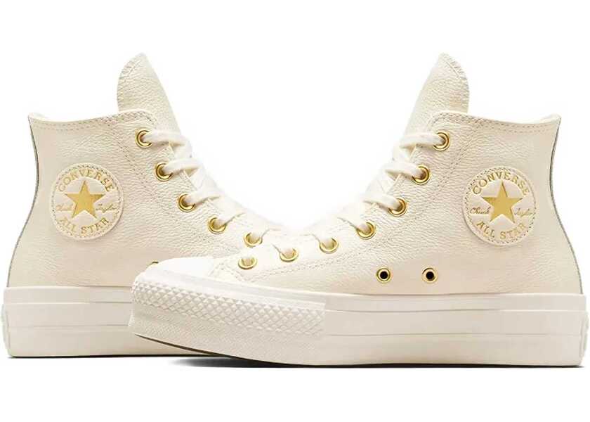 Sneakers Converse All Star Chuck Taylor Textured Leather Lift High-Top Sneaker White Femei (BM 17639413) 4