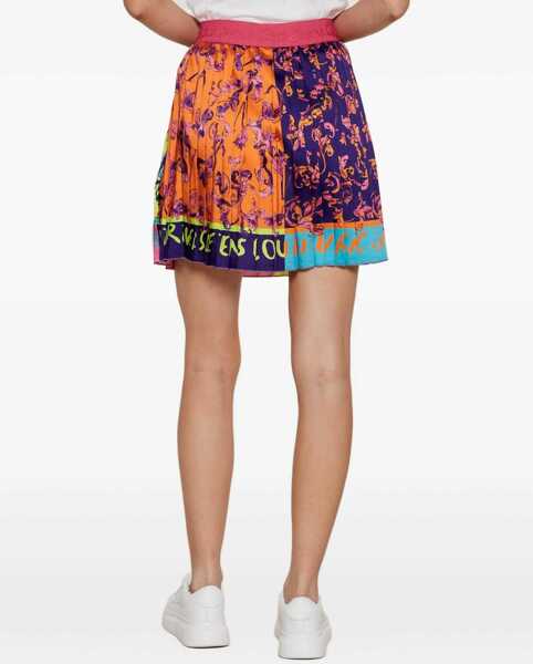 Fuste casual Versace Jeans Couture Outline Baroque Mini Pleated Skirt MULTICOLOUR Femei (BM 17639590) 3