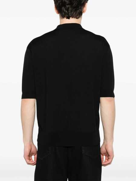 Tricouri Polo Lardini Organic Cotton Polo Shirt BLACK Barbati (BM 17639596) 3