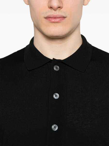Tricouri Polo Lardini Organic Cotton Polo Shirt BLACK Barbati (BM 17639596) 4