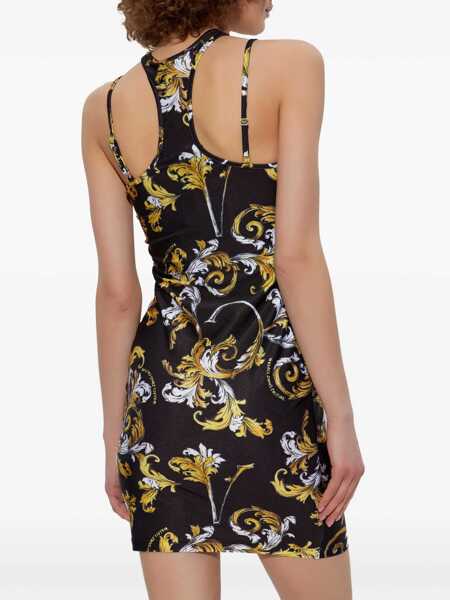 Rochii casual Versace Jeans Couture Mini Dress With Outline Baroque Print BLACK Femei (BM 17639653) 4
