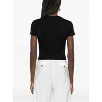 Tricouri Versace Jeans Couture Dama - Tricouri Versace Jeans Couture T-Shirt With Crystals Outline Baroque BLACK Femei (BM 17639656) - B-mall.ro