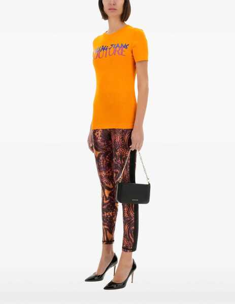 Tricouri Versace Jeans Couture Institutional Logo T-Shirt ORANGE Femei (BM 17639713) 2