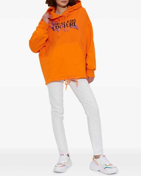 Bluze de trening Versace Jeans Couture Hoodie With Logo And Crystals ORANGE Femei (BM 17639758) 2