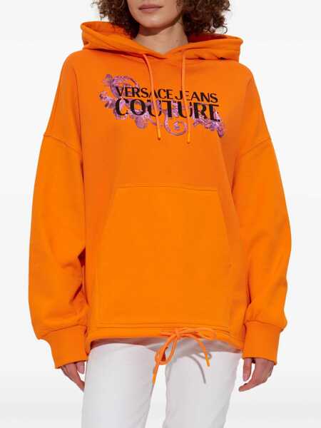 Bluze de trening Versace Jeans Couture Hoodie With Logo And Crystals ORANGE Femei (BM 17639758) 3