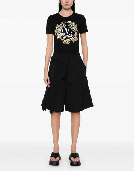 Tricouri Versace Jeans Couture Outline Baroque T-Shirt BLACK Femei (BM 17639824) 2