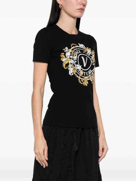 Tricouri Versace Jeans Couture Outline Baroque T-Shirt BLACK Femei (BM 17639824) 3