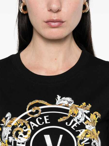 Tricouri Versace Jeans Couture Outline Baroque T-Shirt BLACK Femei (BM 17639824) 5