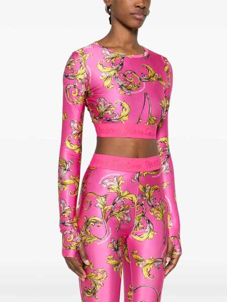 Bluze Versace Jeans Couture Outline Baroque Short Top PINK Femei (BM 17639854) 3