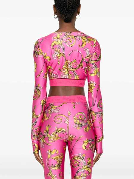Bluze Versace Jeans Couture Outline Baroque Short Top PINK Femei (BM 17639854) 4
