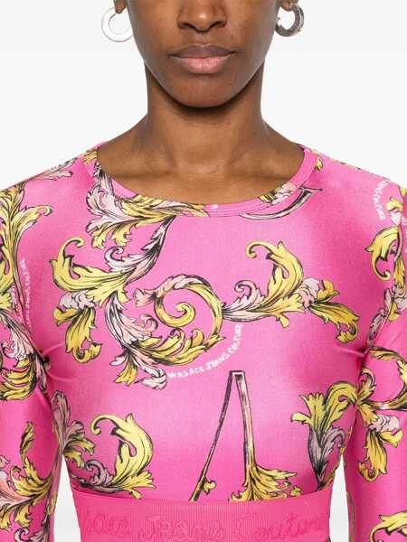 Bluze Versace Jeans Couture Outline Baroque Short Top PINK Femei (BM 17639854) 5