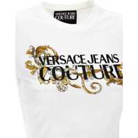 Tricouri Versace Jeans Couture Dama - Tricouri Versace Jeans Couture T-Shirt With Crystals Outline Baroque WHITE Femei (BM 17639857) - B-mall.ro