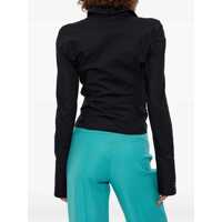 Imbracaminte Versace Jeans Couture Dama - Bluze Versace Jeans Couture Shirt With Ruffles And Institutional Logo BLACK Femei (BM 17639863) - B-mall.ro