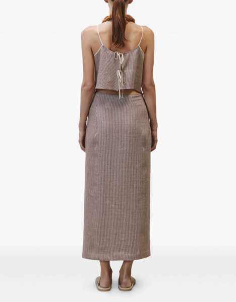 Fuste casual ALYSI Micro Stripe Longuette Skirt BORDEAUX Femei (BM 17639896) 2